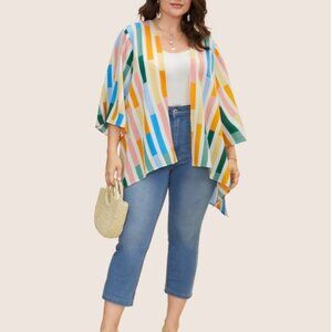 Wrap- Colorblock Contrast Split Side High Low Hem